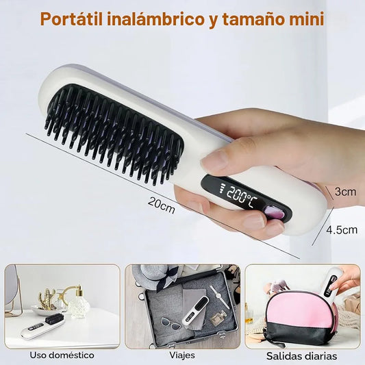 Cepillo Alisador Inalámbrico+Accesorios