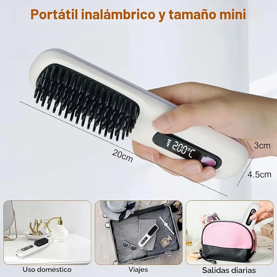 Cepillo Alisador Inalámbrico+Accesorios